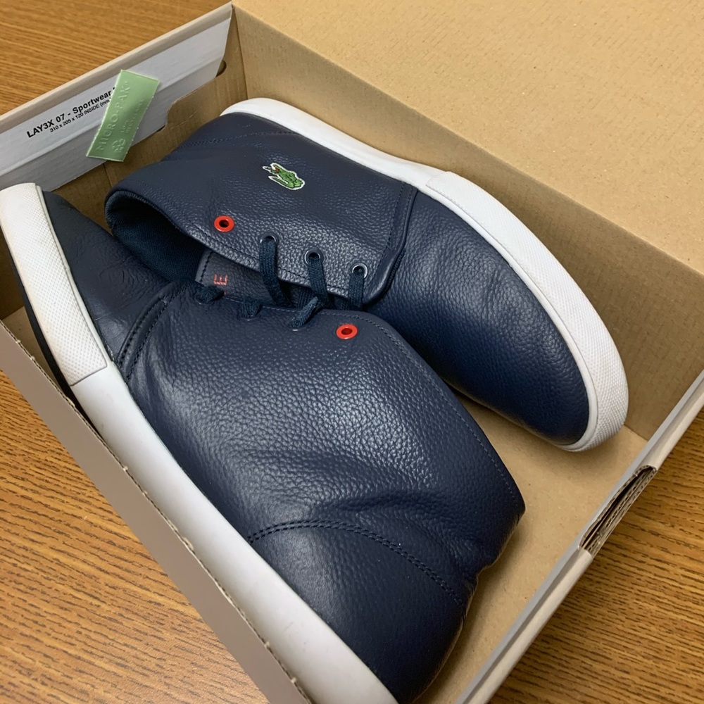 Lacoste Asparta 118 Navy White Red Mid Sz 10 9.5